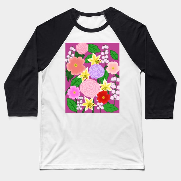 Bouquet of Flowers Baseball T-Shirt by BelovedDesignsByAimee